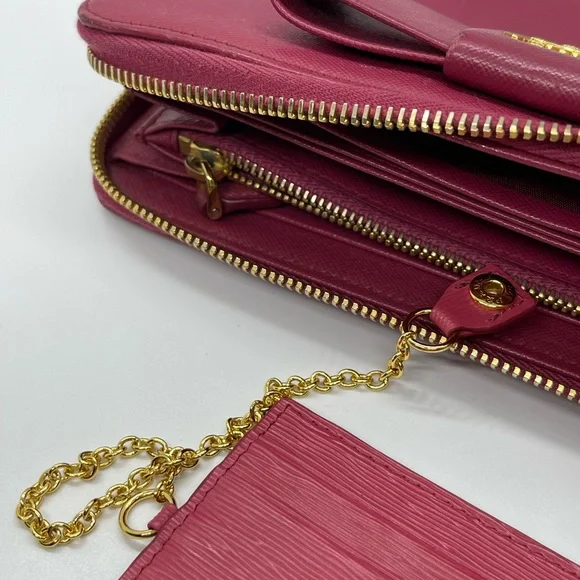 Prada Pink Fiocco Bow Saffiano Lux Long Wallet - Picture 9 of 15
